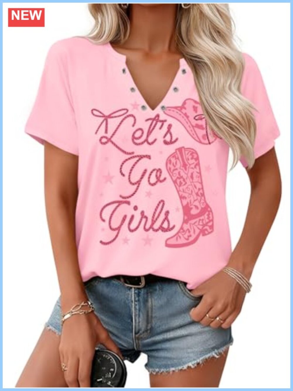 V-Neck Graphic Country Music Concert Tee Short Sleeve Polyester Blend